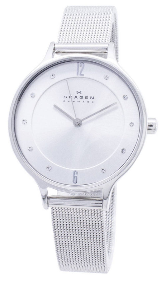 Skagen Anita Silver Urtavla Swarovski Crystal Mesh Armband SKW2149 Damklocka