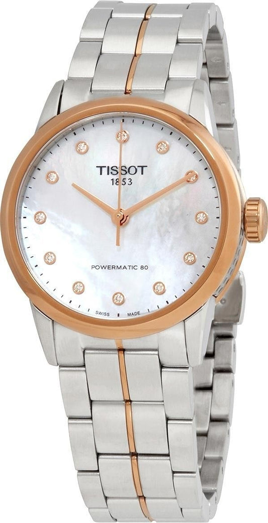 Tissot Luxury Lady Powermatic 80 Diamond Accenter Automatisk T086.207.22.116.00 T0862072211600 Damklocka