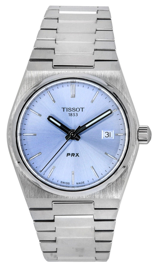 Tissot T-Classic PRX rostfritt stål ljusblå urtavla Quartz T137.210.11.351.00 100M unisexklocka