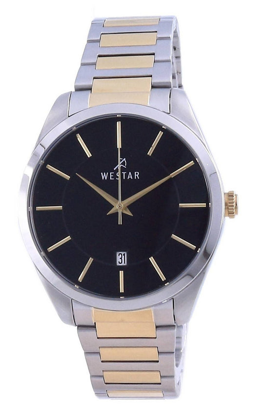 Westar Black Dial Two Tone Stainless Steel Quartz 50213 CBN 103 Herrklocka