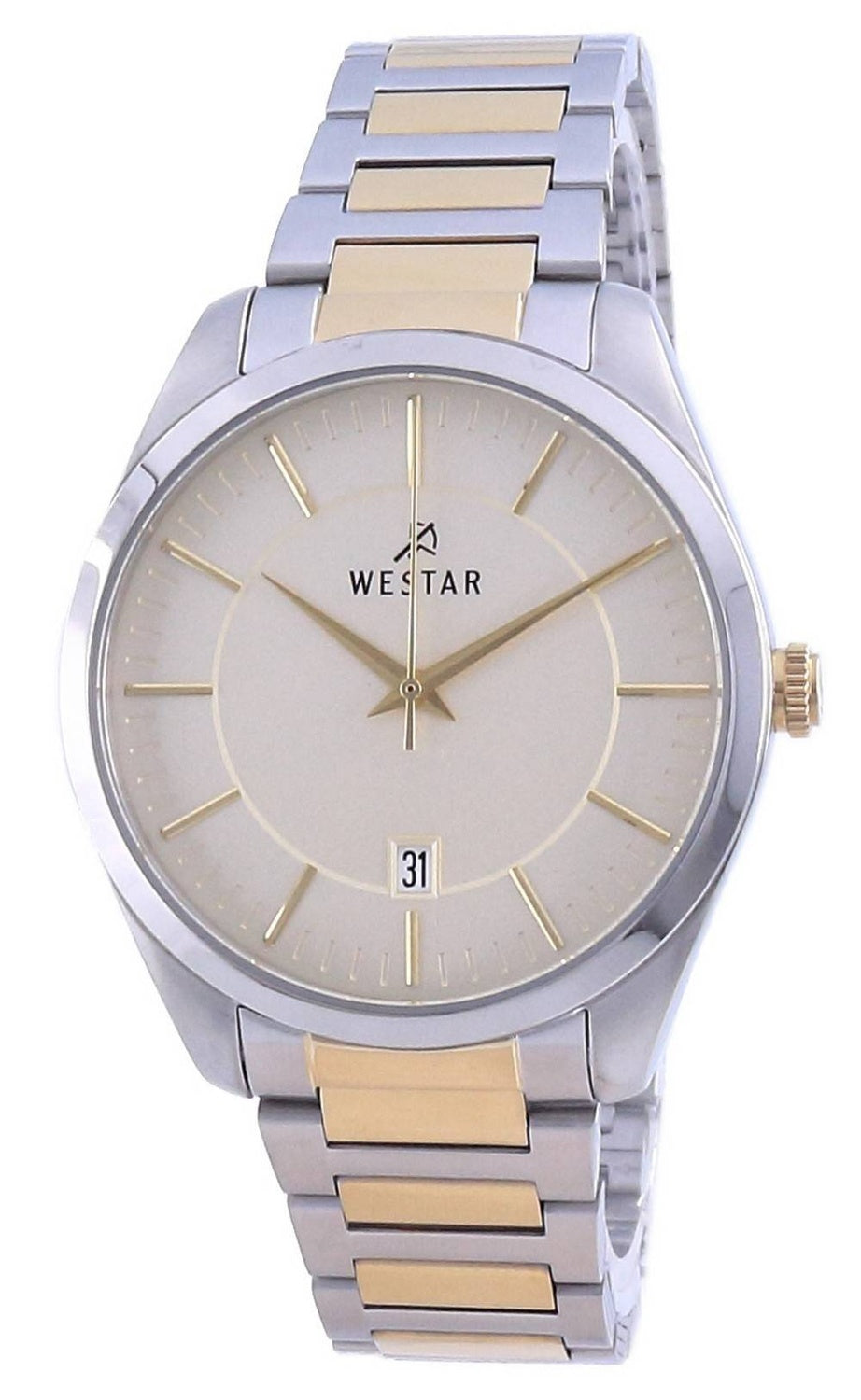 Westar Champagne Urtavla Two Tone Stainless Steel Quartz 50213 CBN 102 Herrklocka