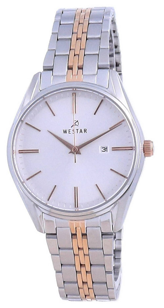 Westar Silver Dial Two Tone Stainless Steel Quartz 40210 SPN 607 Damklocka