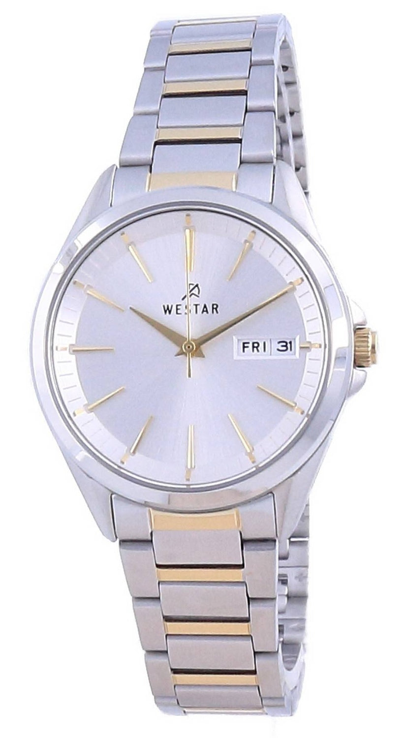 Westar Silver Dial Two Tone Stainless Steel Quartz 40212 CBN 107 Damklocka