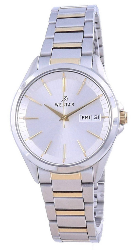 Westar Silver Dial Two Tone Stainless Steel Quartz 40212 CBN 107 Damklocka