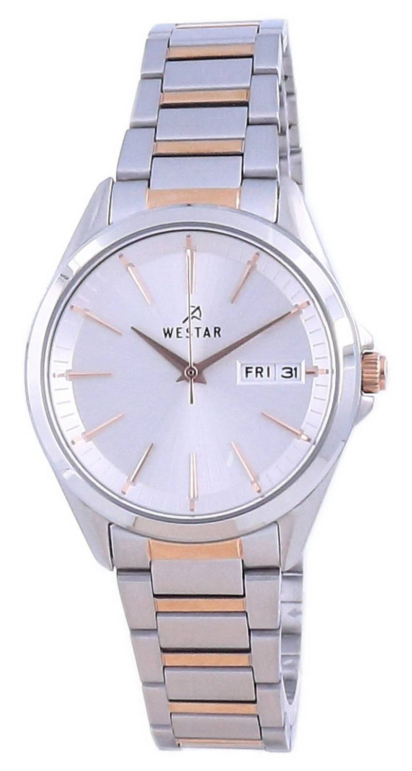 Westar Silver Dial Two Tone Stainless Steel Quartz 40212 SPN 607 Damklocka