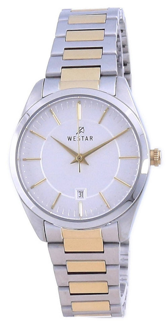 Westar Silver Dial Two Tone Stainless Steel Quartz 40213 CBN 107 Damklocka