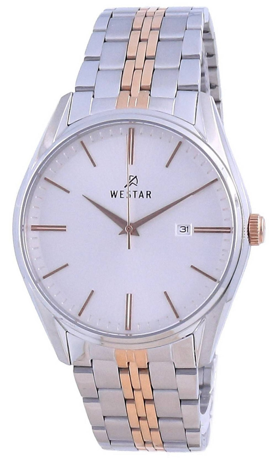 Westar Silver Dial Two Tone Stainless Steel Quartz 50210 SPN 607 Herrklocka