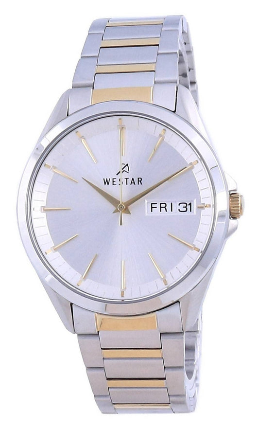 Westar Silver Dial Two Tone Stainless Steel Quartz 50212 CBN 107 Herrklocka