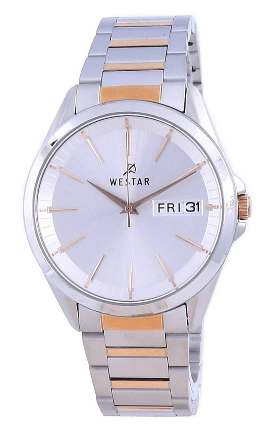 Westar Silver Dial Two Tone Stainless Steel Quartz 50212 SPN 607 Herrklocka