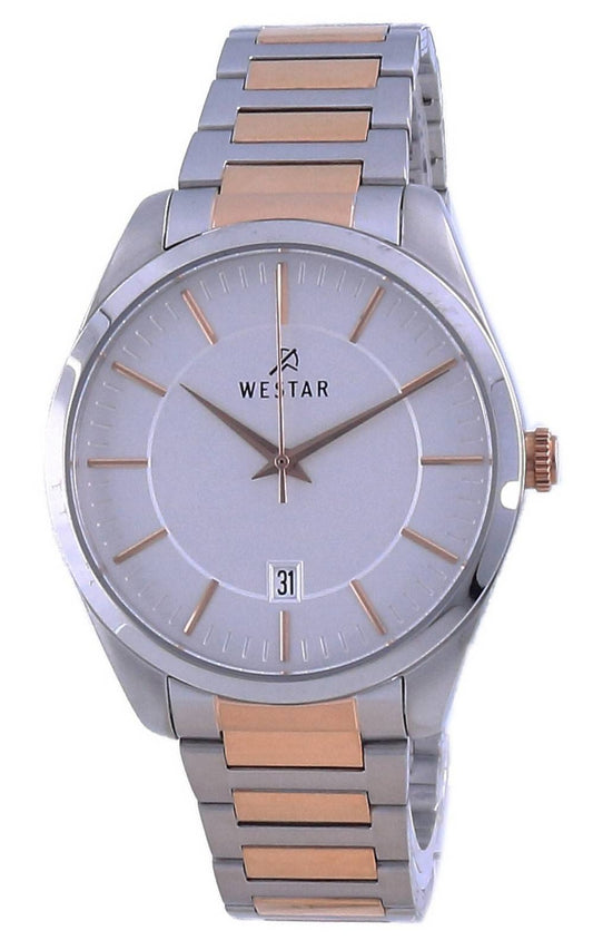 Westar Silver Dial Two Tone Stainless Steel Quartz 50213 SPN 607 Herrklocka