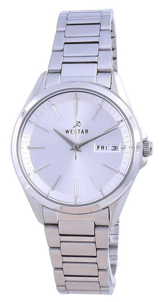Westar Silver Urtavla Stainless Steel Quartz 40212 STN 107 Damklocka