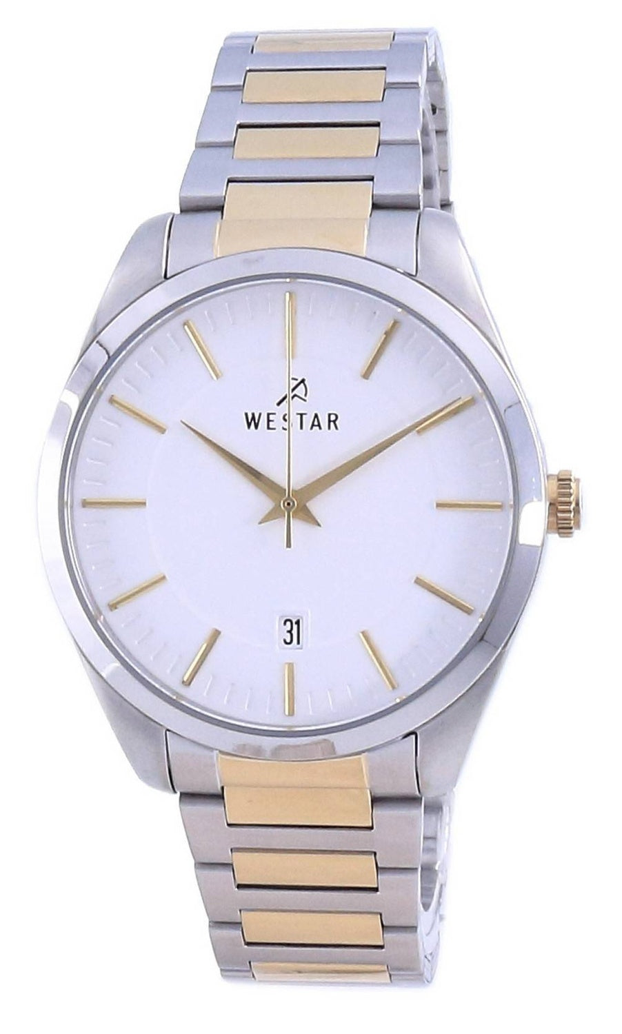 Westar White Dial Two Tone Stainless Steel Quartz 50213 CBN 101 Herrklocka