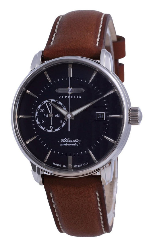 Zeppelin Atlantic Blue Dial Leather Automatic 8470-3 84703 herrklocka