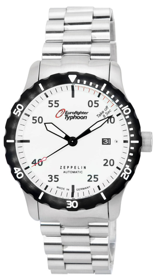 Zeppelin Eurofighter Typhoon Beige Luminous Dial Automatic Diver's 7268M-5 7268M5 200M herrklocka
