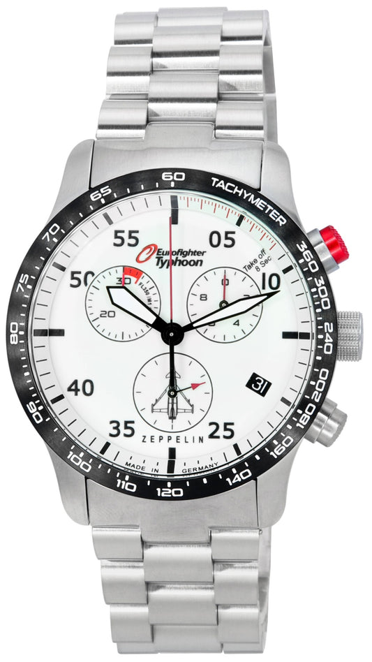 Zeppelin Eurofighter Typhoon Chronograph Beige Luminous Dial Quartz 7298M-5 7298M5 100M herrklocka