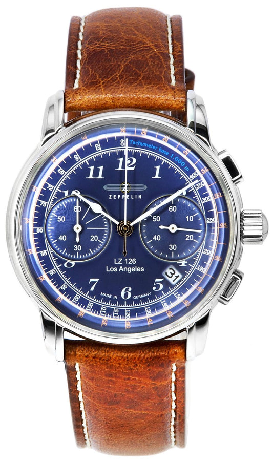 Zeppelin LZ126 Los Angeles Chronograph Blue Dial Quartz Z76143 herrklocka